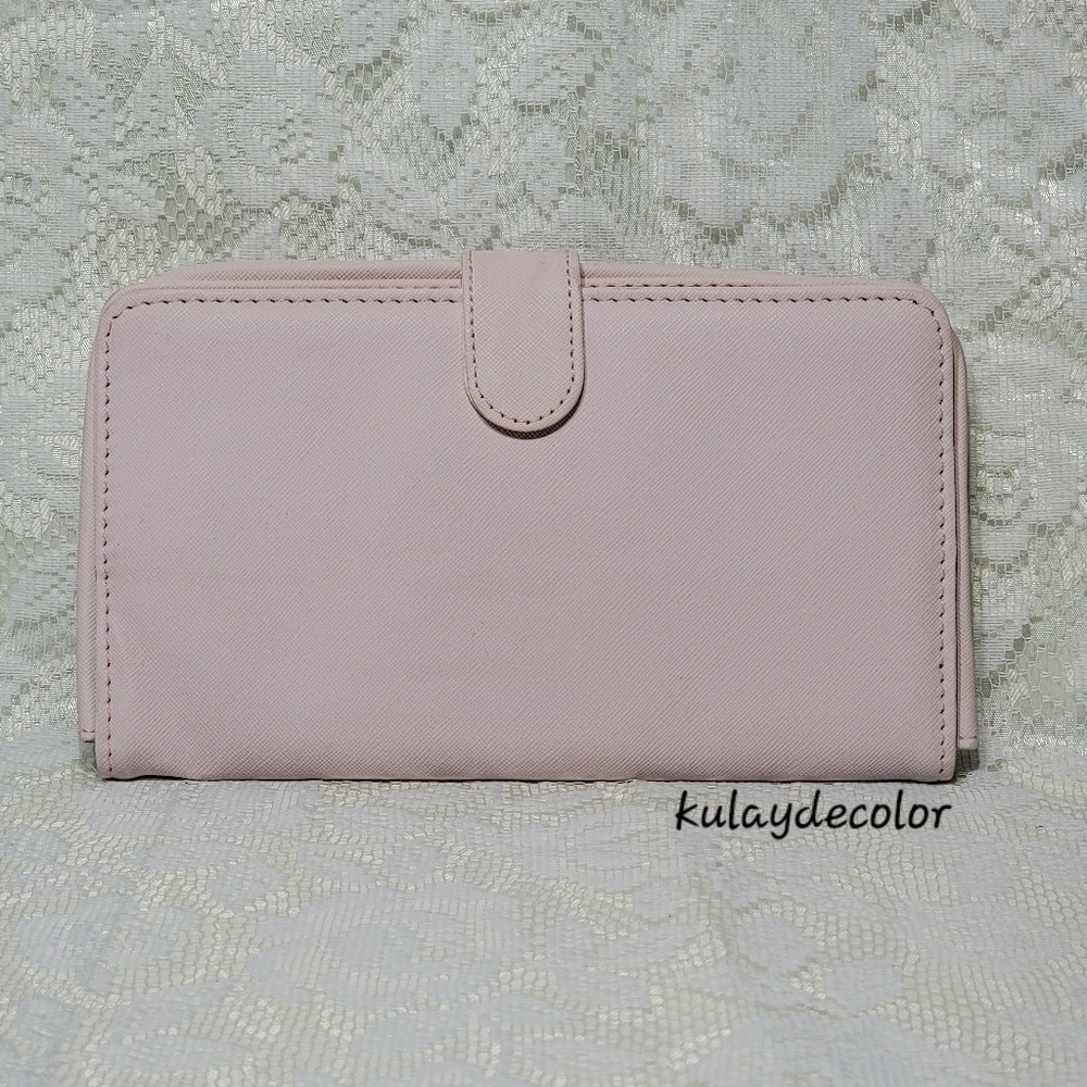 Blush Pink Wallet Clutch Organizer Multi Compartment Travel Wallet New